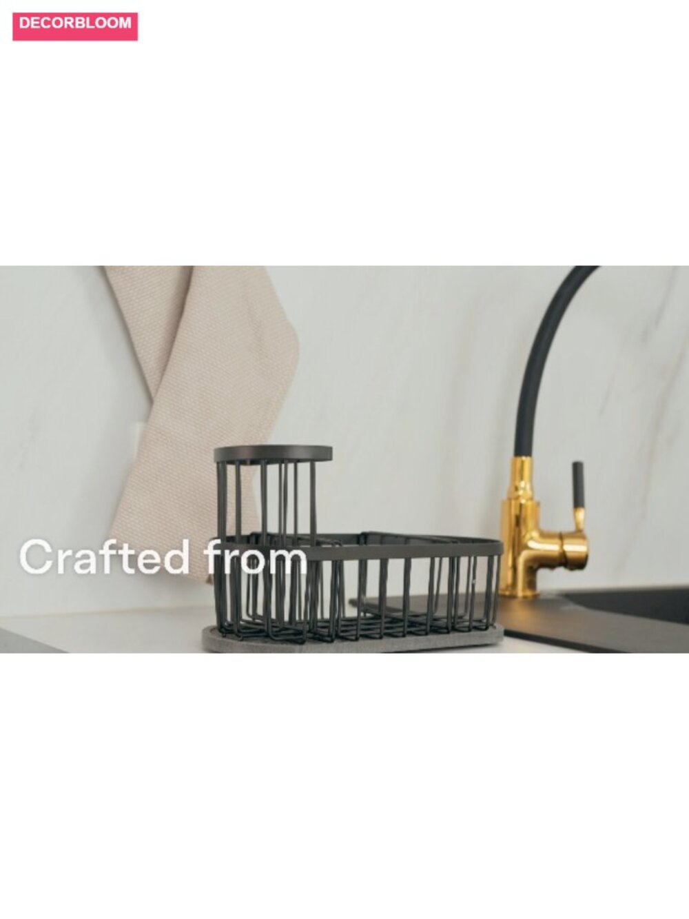 Rustproof Stainless Steel Sponge Holder with Diatomite Tray, Kitchen Sink Caddy - Picture 6 of 6